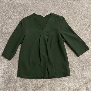 cos v-neck blouse with front pleat - like new
